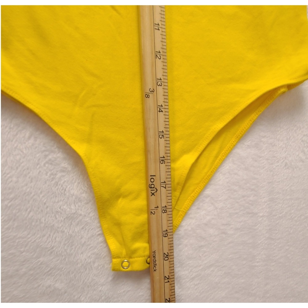 MTV Music Television Yellow Bodysuit Tie Dye Logo Sleeveless Scoop Neck Retro - Picture 5 of 10